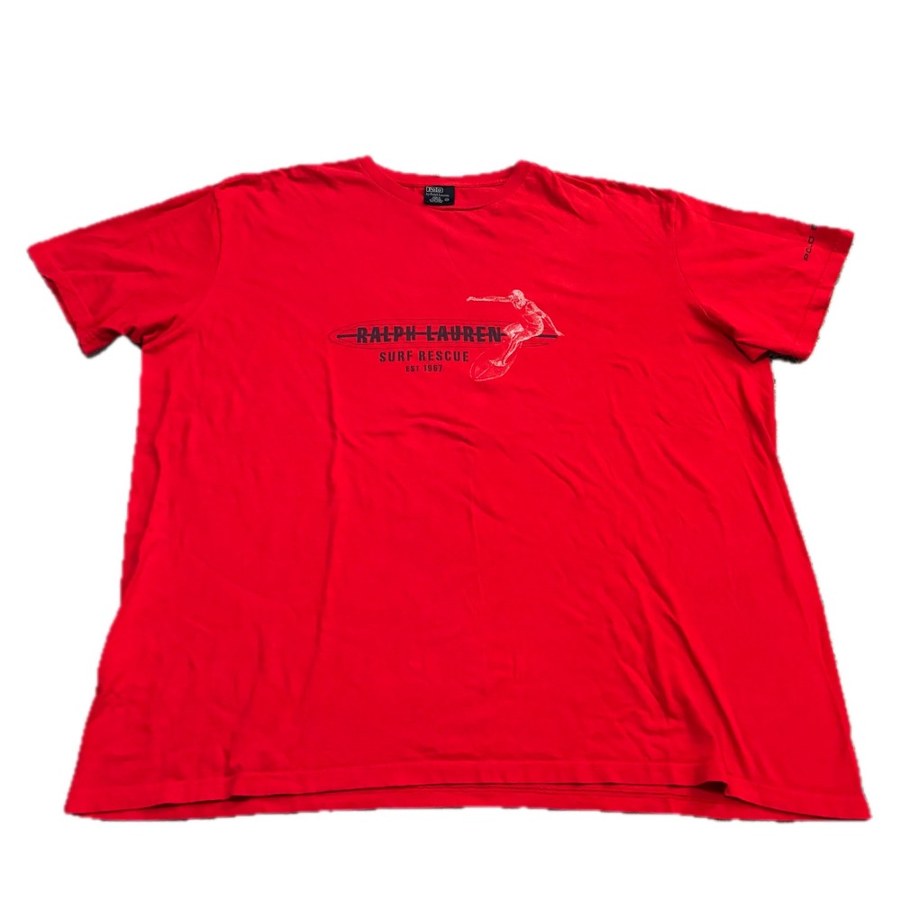 Polo Ralph Lauren Surf Rescue Red Graphic T-Shirt Mens XXL Polo Sport Logo